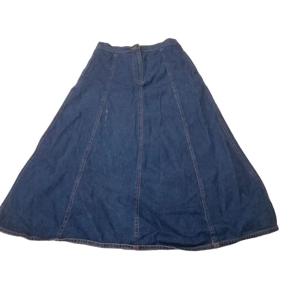 Vintage Denim A-Line Skirt